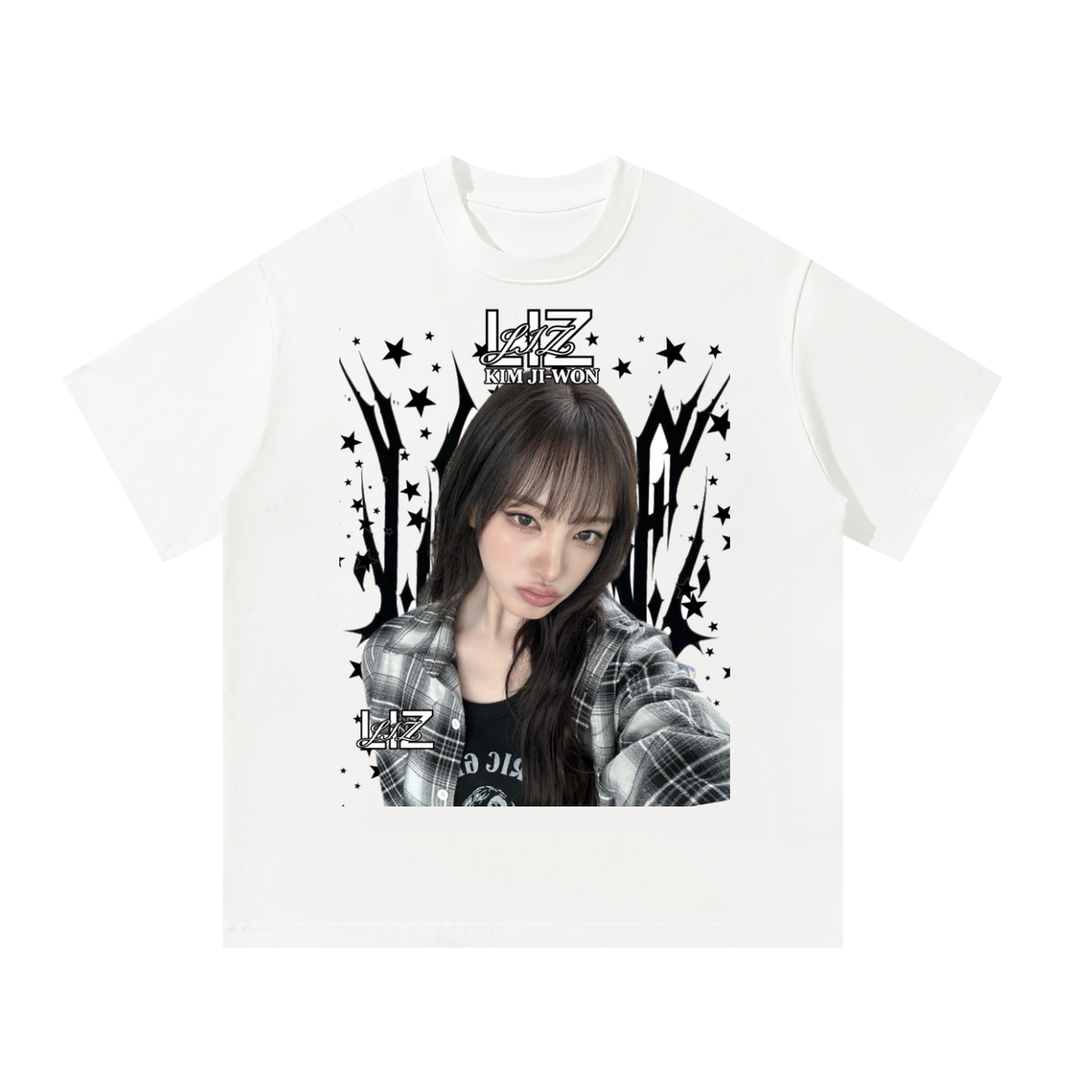 Liz IVE White Graphic T-Shirt