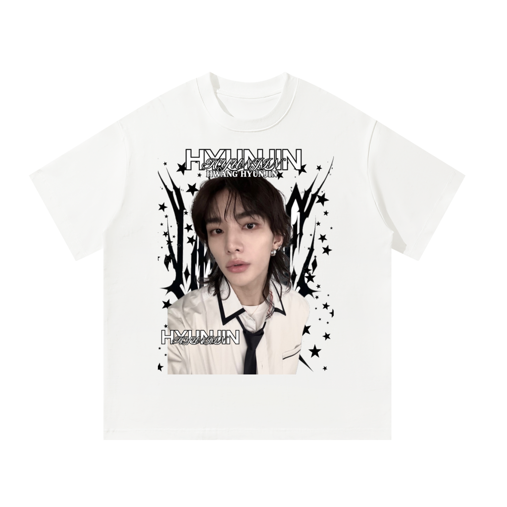 Hyunjin Stray Kids White Graphic T-Shirt