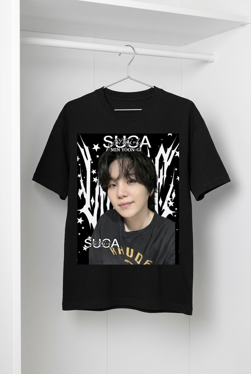 Suga BTS Black Graphic T-Shirt