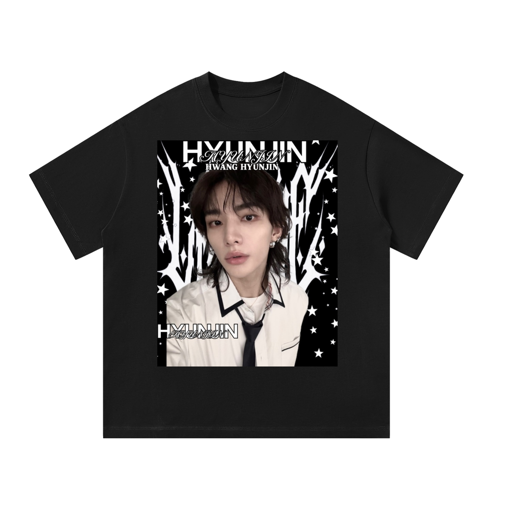 Hyunjin Stray Kids Black Graphic T-Shirt