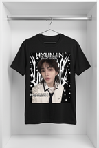 Hyunjin Stray Kids Black Graphic T-Shirt