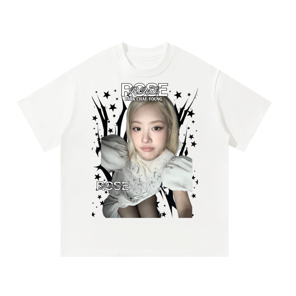 Rose Blackpink White Graphic T-Shirt
