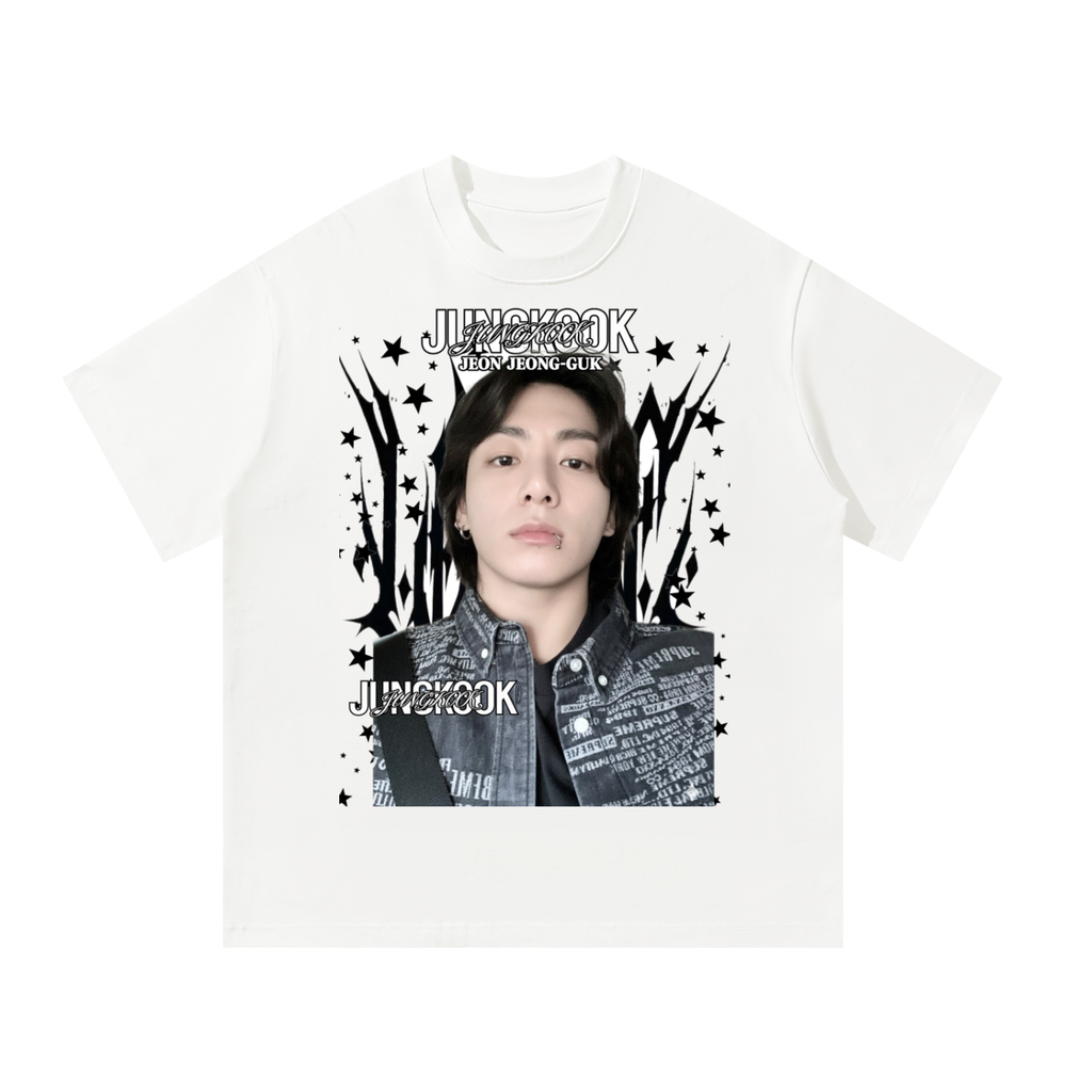 Jungkook BTS White Graphic T-Shirt