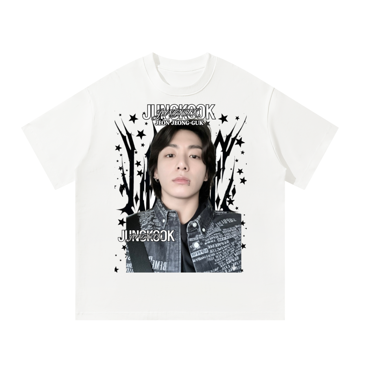 Jungkook BTS White Graphic T-Shirt