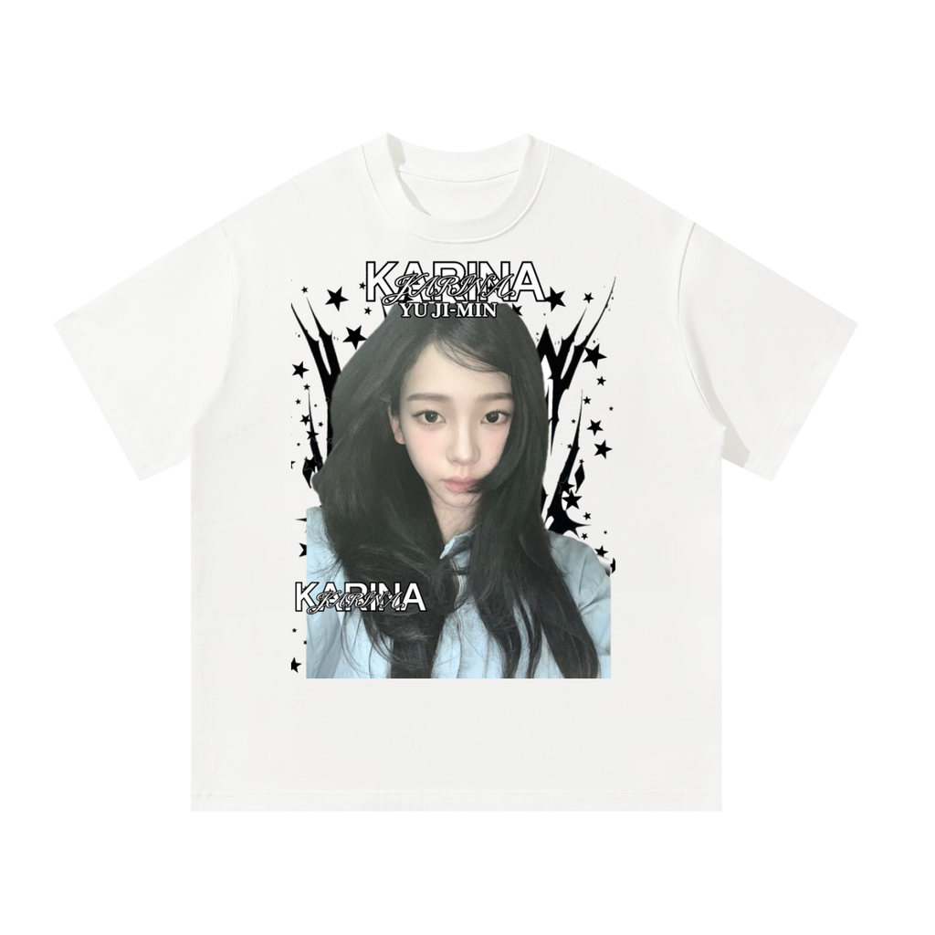 Karina Aespa White Graphic T-Shirt