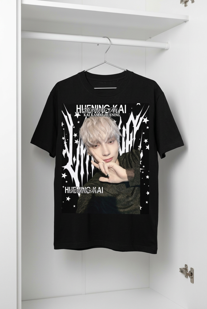 Huening Kai TXT Black Graphic T-Shirt