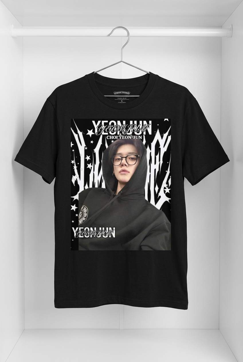 Yeonjun TXT Black Graphic T-Shirt