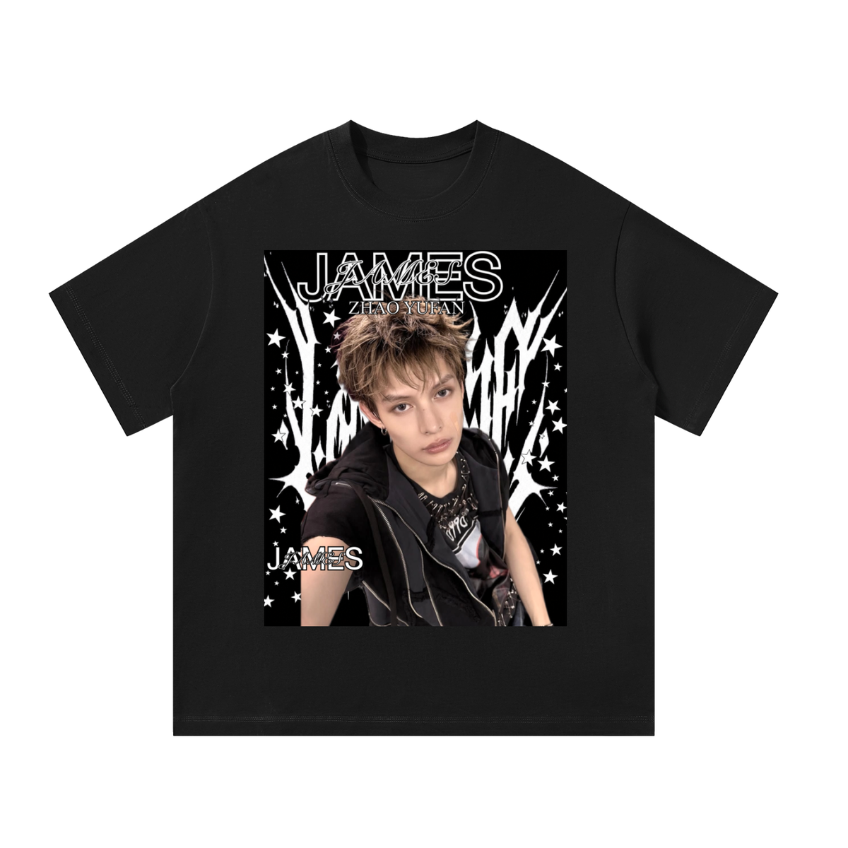 James Cortis Black Graphic T-Shirt