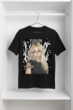 Yunjin Lesserafim Black Graphic T-Shirt