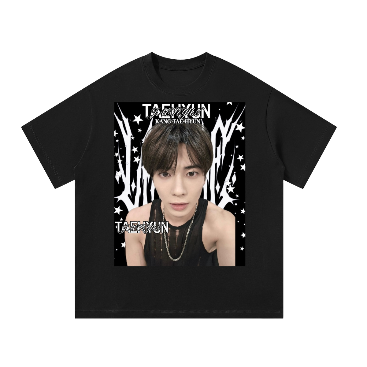Taehyun TXT Black Graphic T-Shirt
