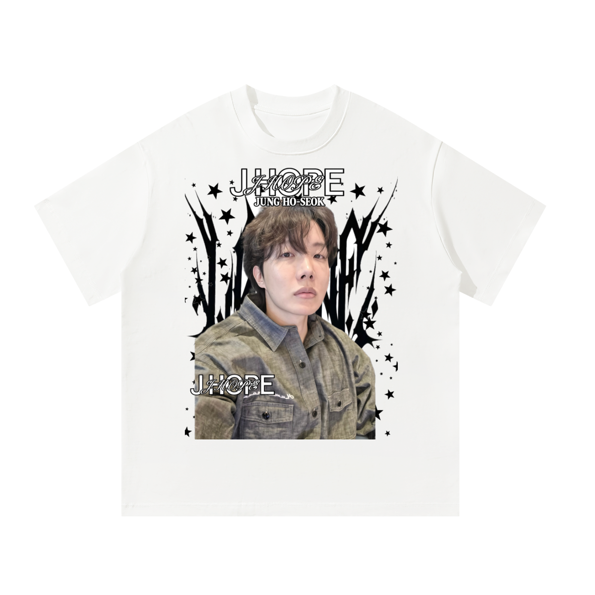 J Hope BTS White Graphic T-Shirt
