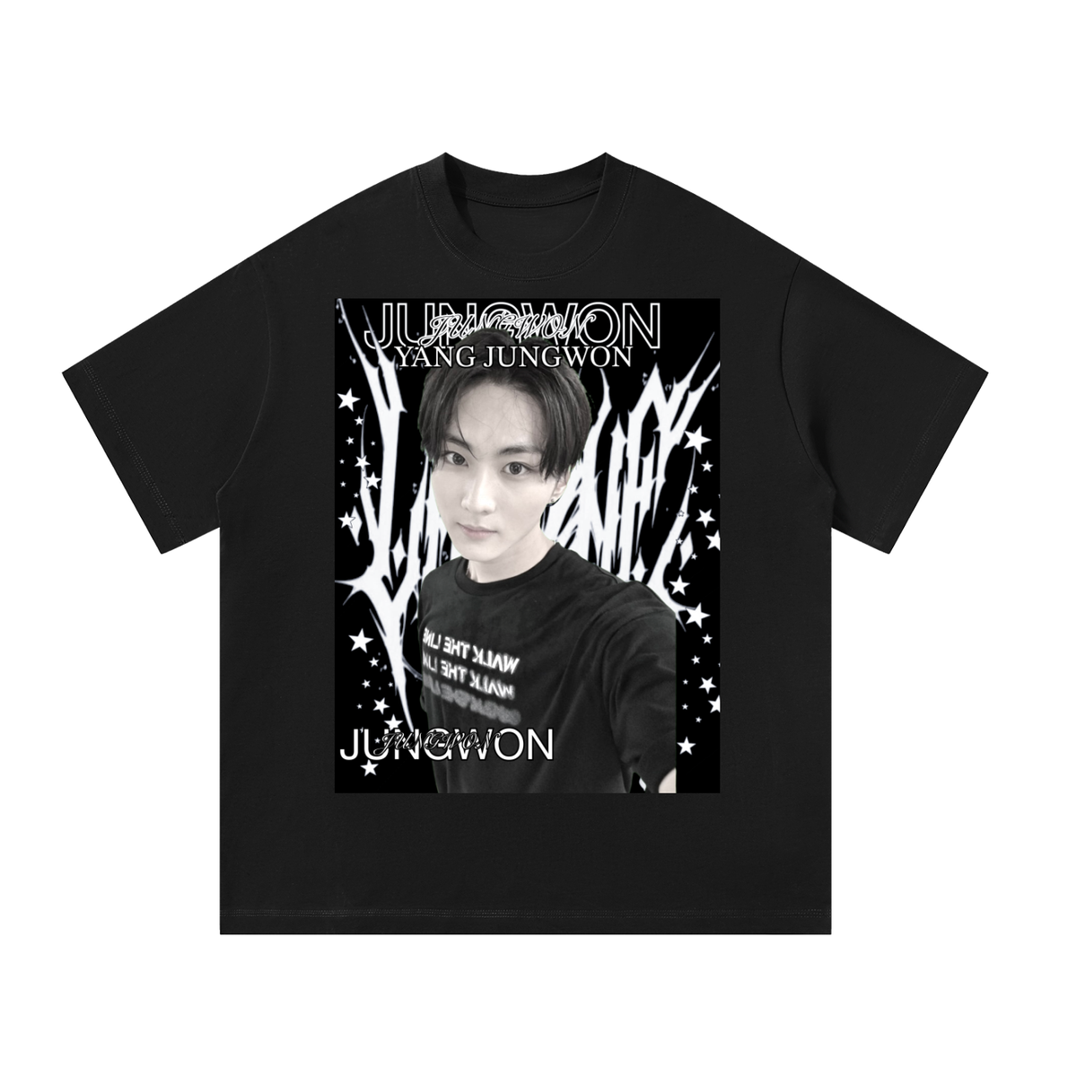 Jungwon Enhypen Black Graphic T-Shirt