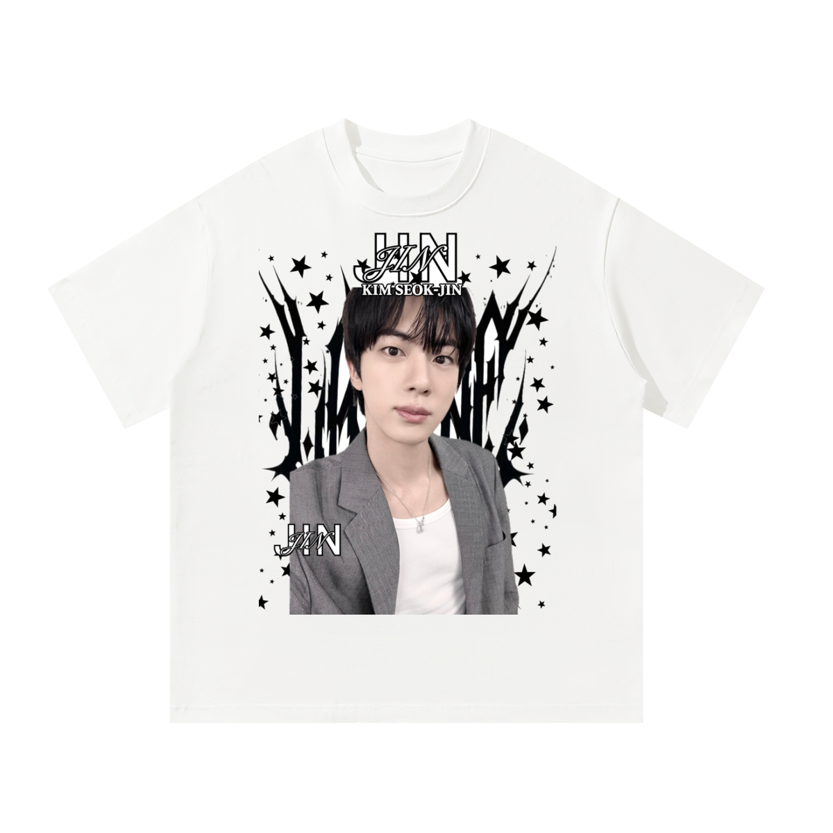 Jin BTS White Graphic T-Shirt