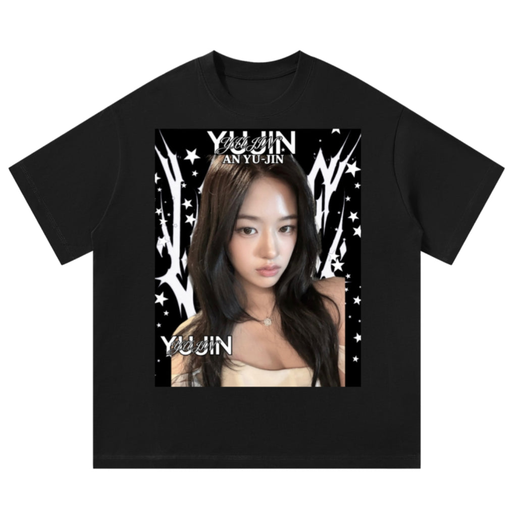 Yujin IVE Black Graphic T-Shirt