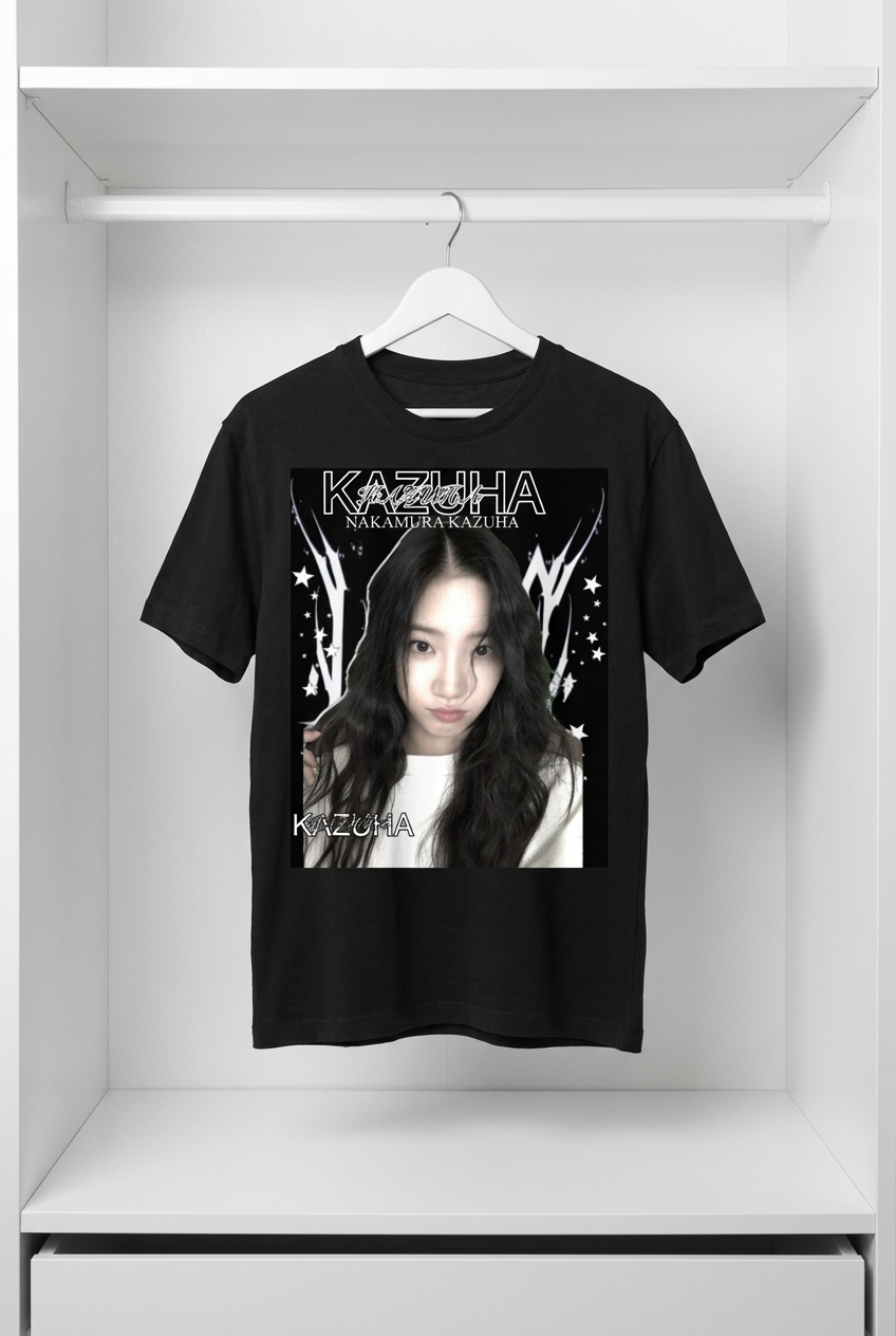 Kazuha Lesserafim Black T-Shirt