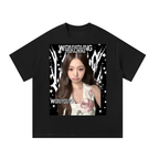 Wonyoung IVE Black Graphic T-Shirt