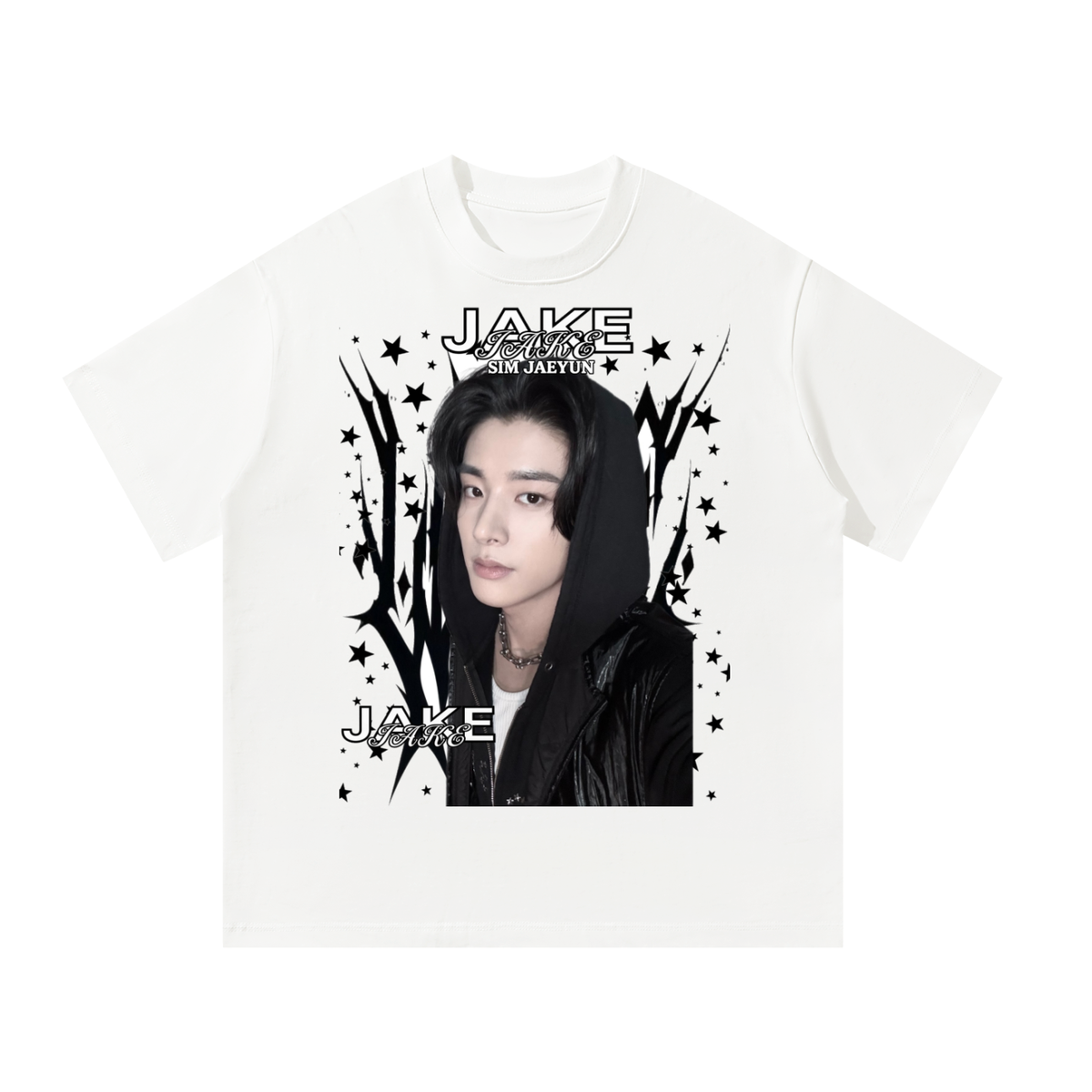 Jake Enhypen White Graphic T-Shirt