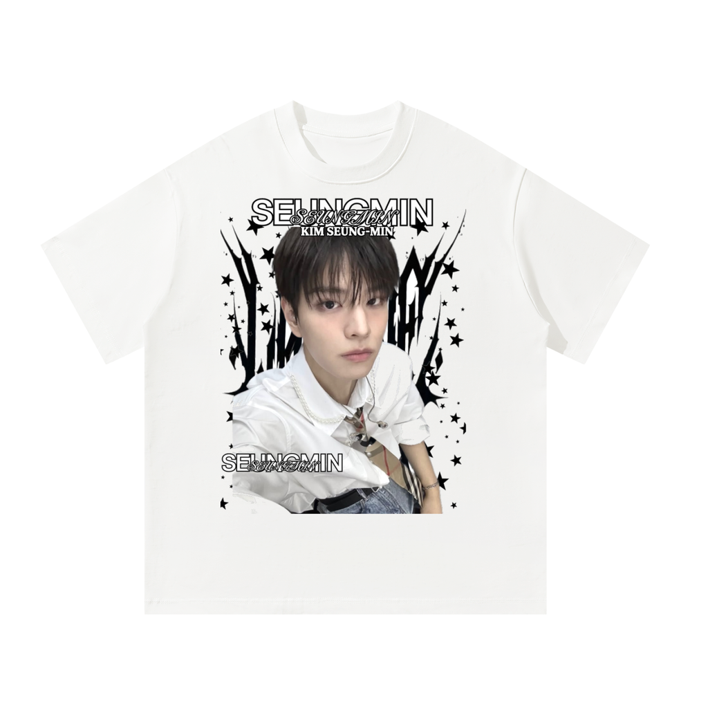 Seungmin Stray Kids White Graphic T-Shirt