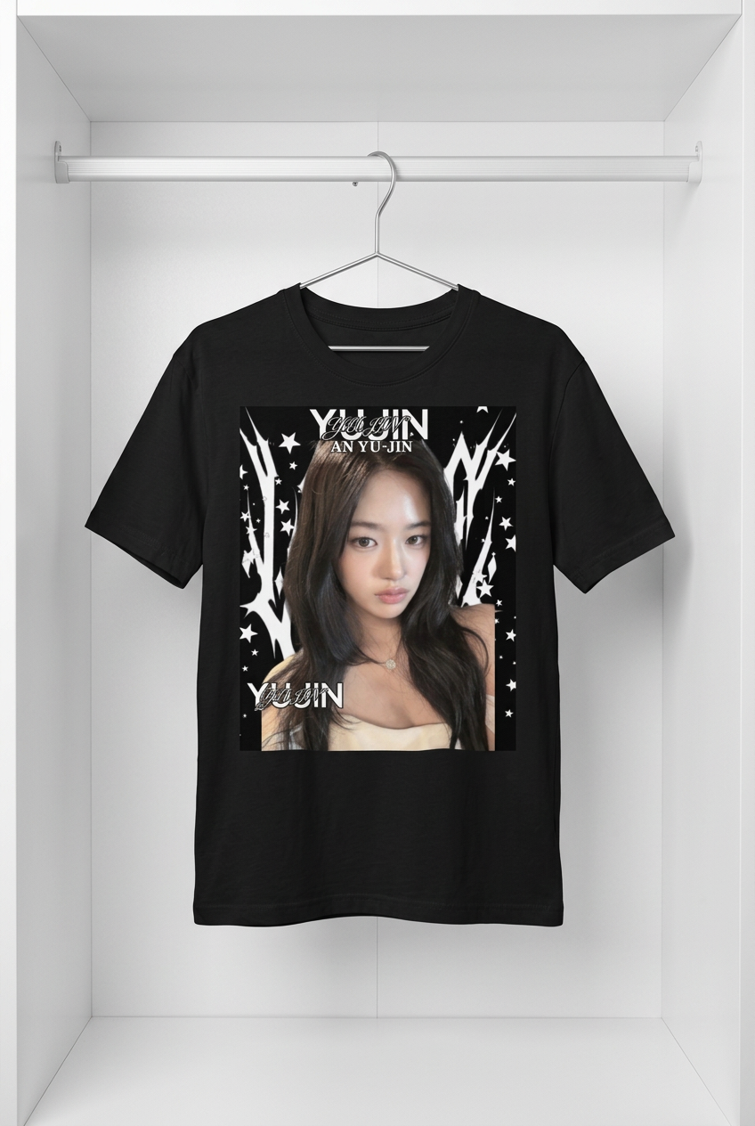 Yujin IVE Black Graphic T-Shirt