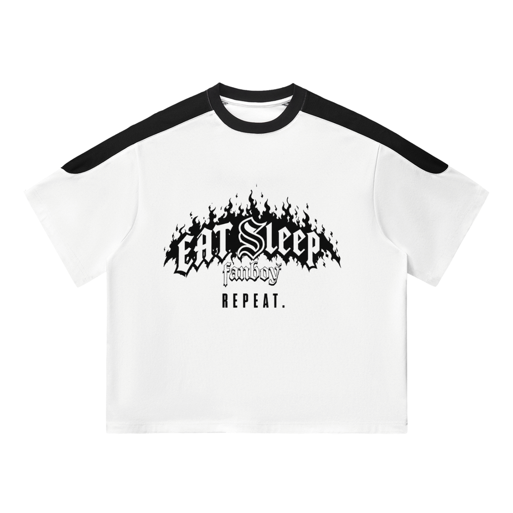 eat sleep fanboy repeat white t-shirt