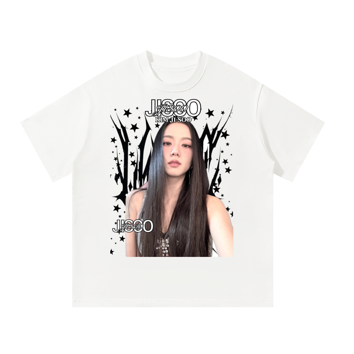 Jisoo BlackPink White Graphic T-Shirt