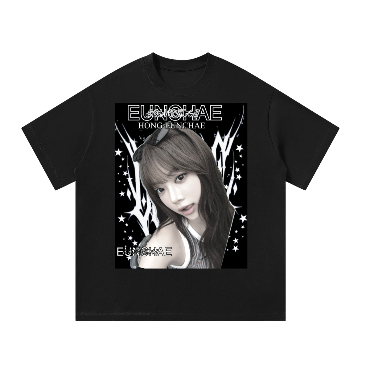 Eunchae Lesserafim Black T-Shirt