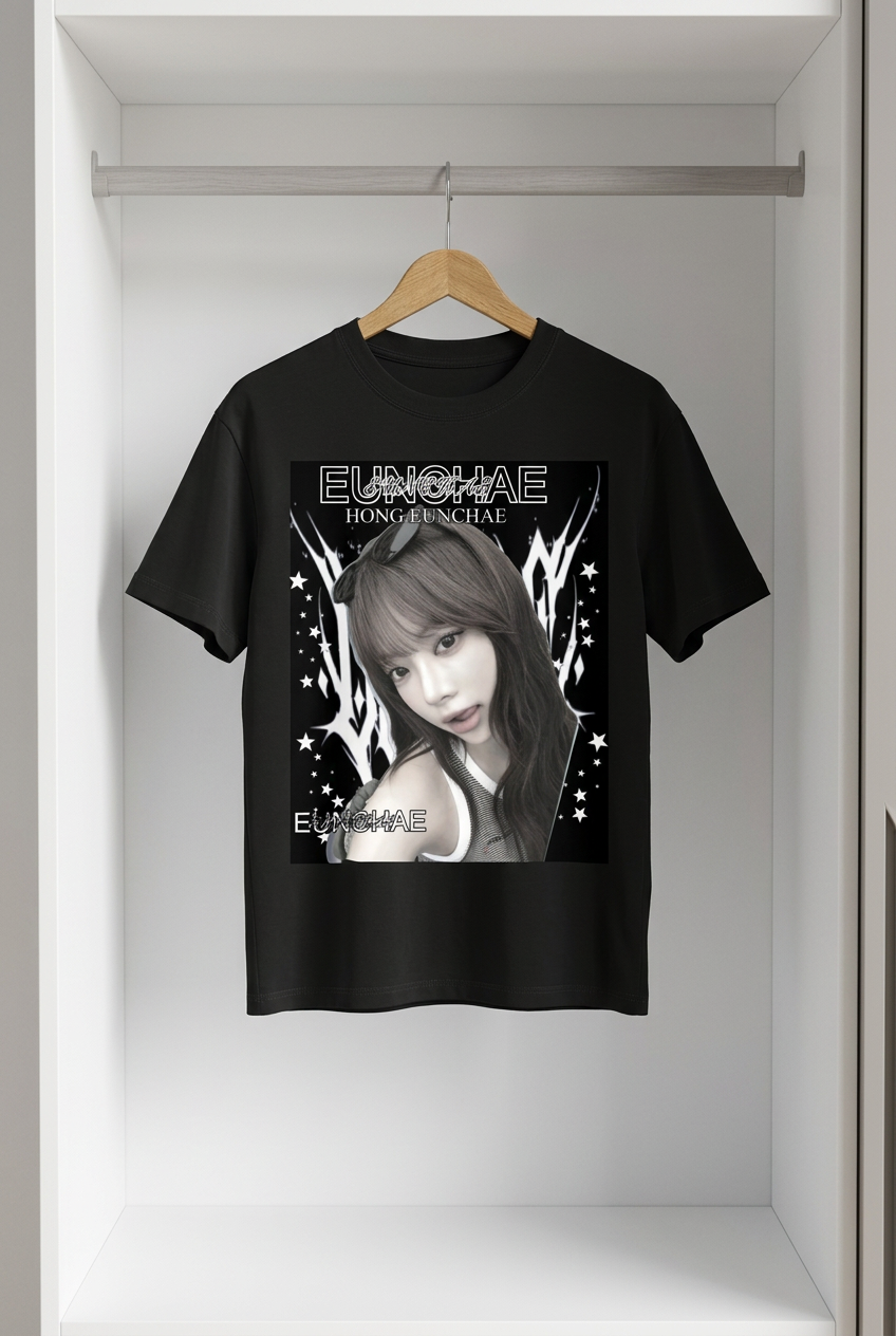 Eunchae Lesserafim Black T-Shirt