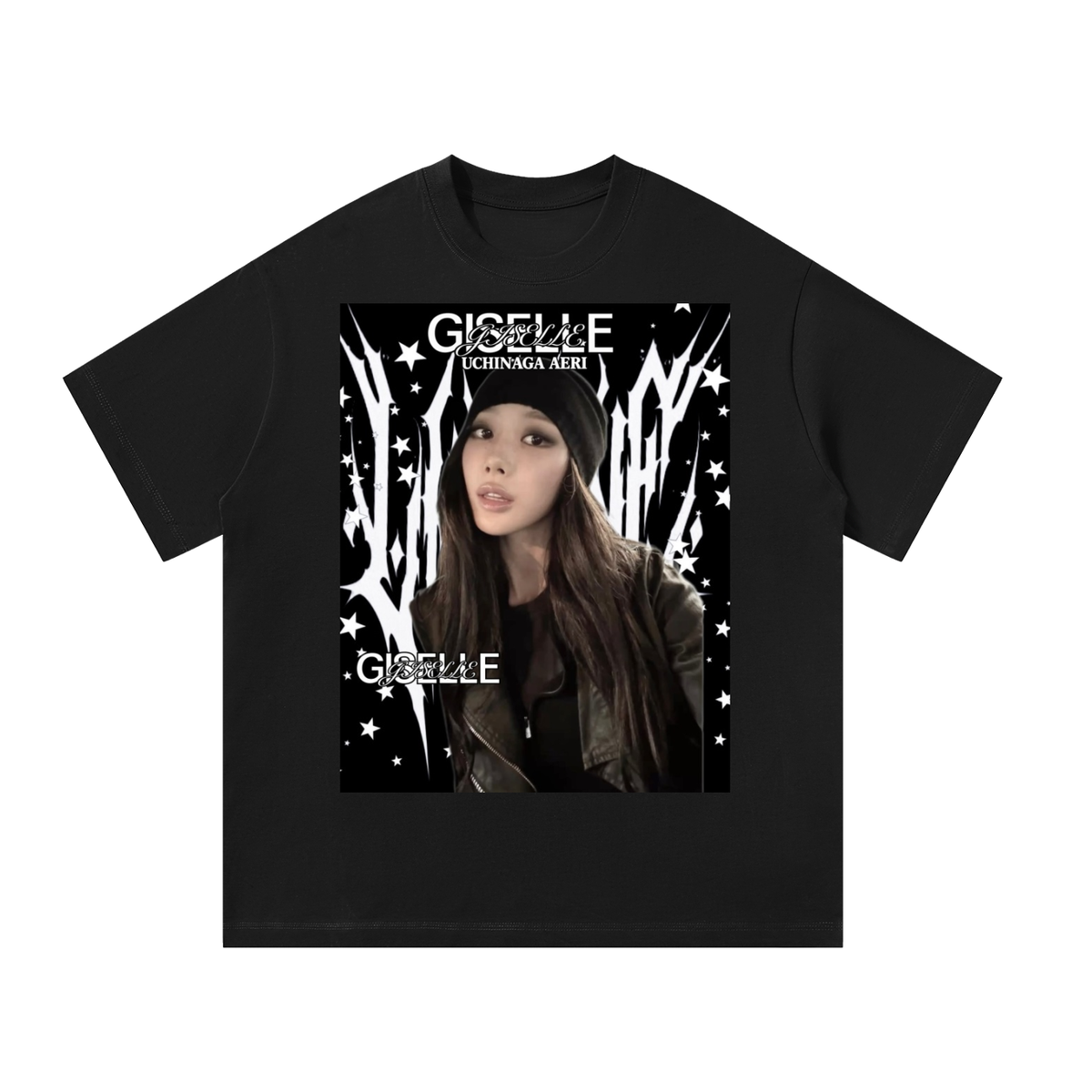 Giselle Aespa Black Graphic T-Shirt