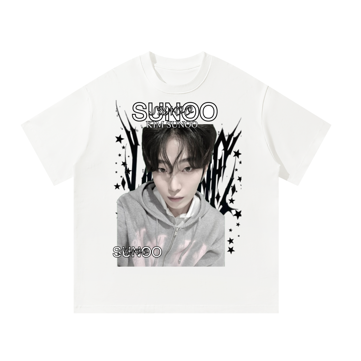Sunoo Enhypen White Graphic T-Shirt