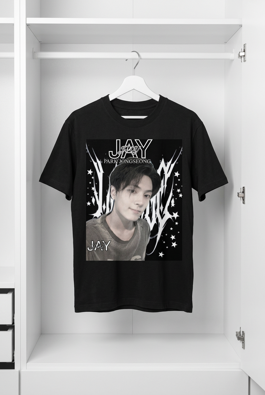 Jay Enhypen Black Graphic T-Shirt