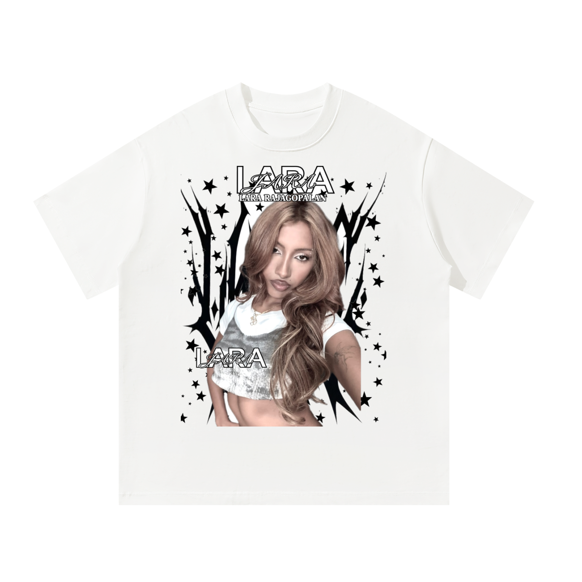 Lara Katseye White Graphic T-Shirt