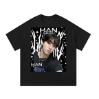 Han Stray Kids Black Graphic  T-Shirt