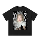 Rose Blackpink Black Graphic T-Shirt