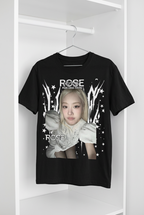Rose Blackpink Black Graphic T-Shirt