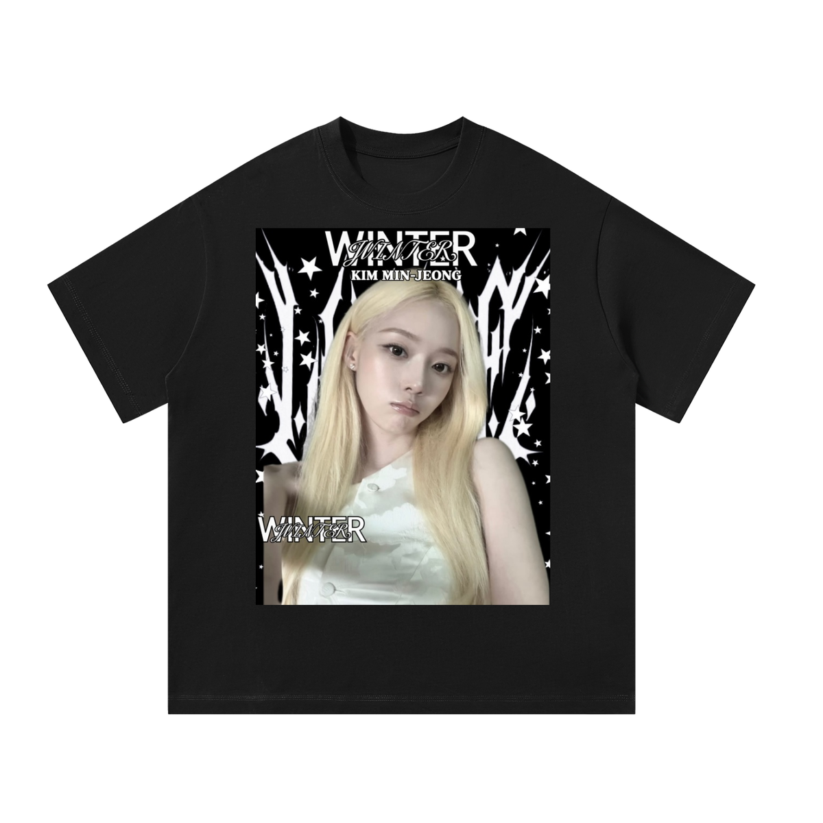 Winter Aespa Black Graphic T-Shirt
