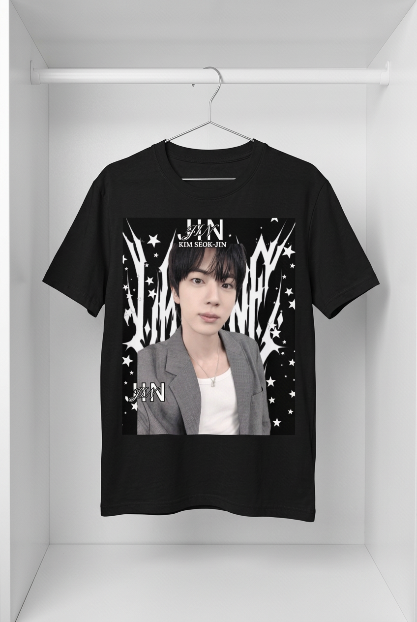 Jin BTS Black Graphic T-Shirt